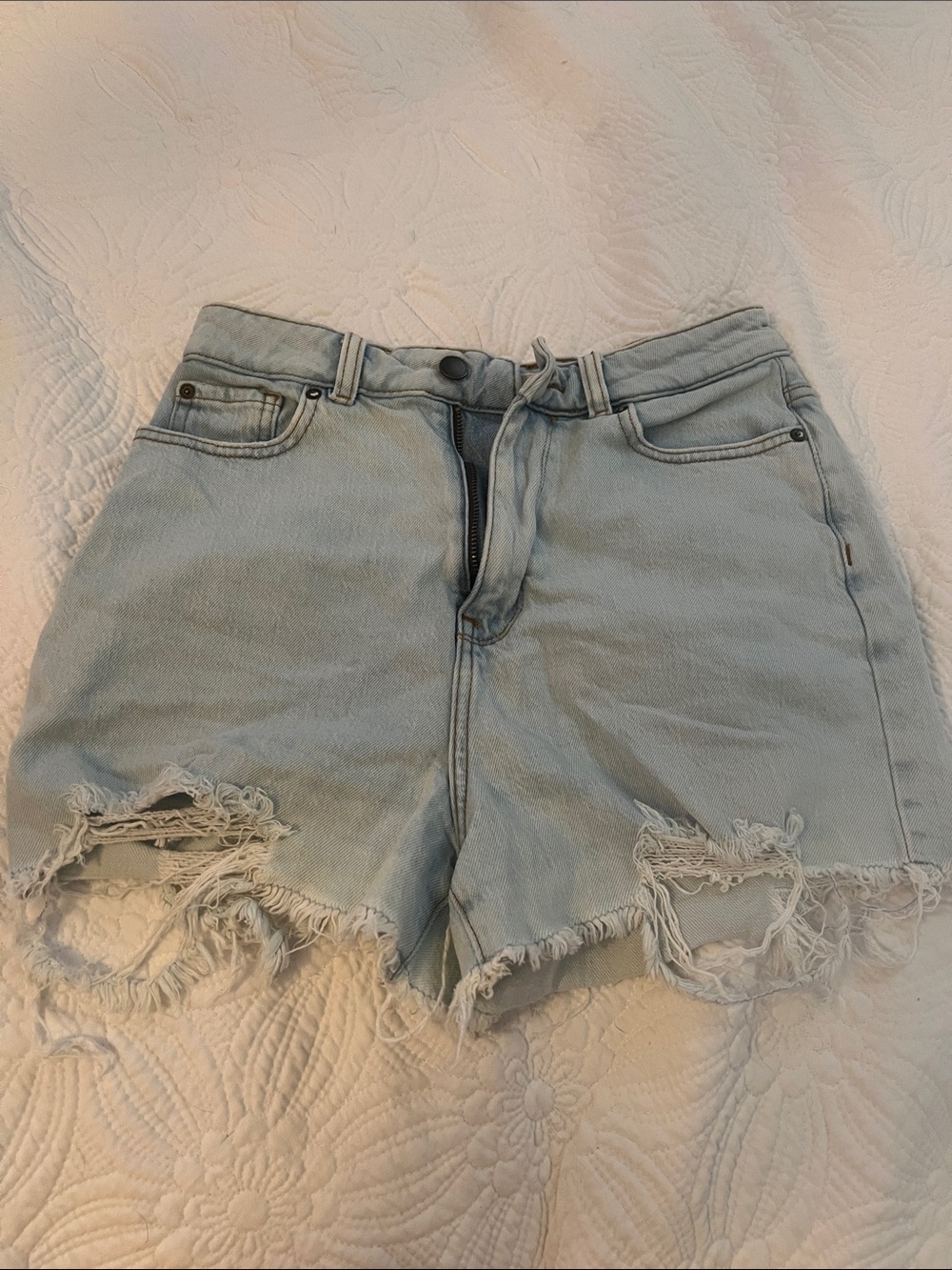Roxy Light Blue Distressed Denim Shorts